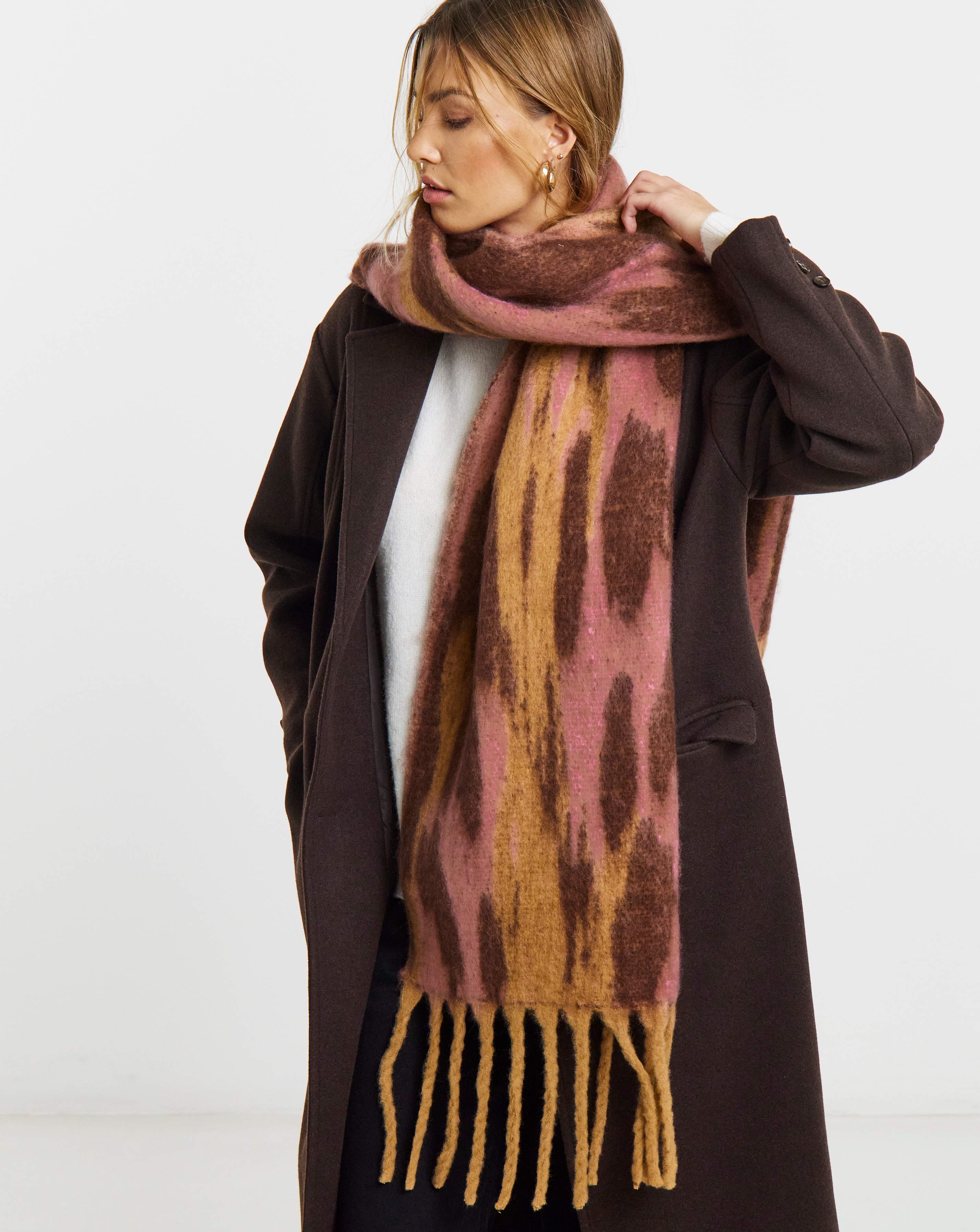 New In - Multi Brushed Patterned Scarf