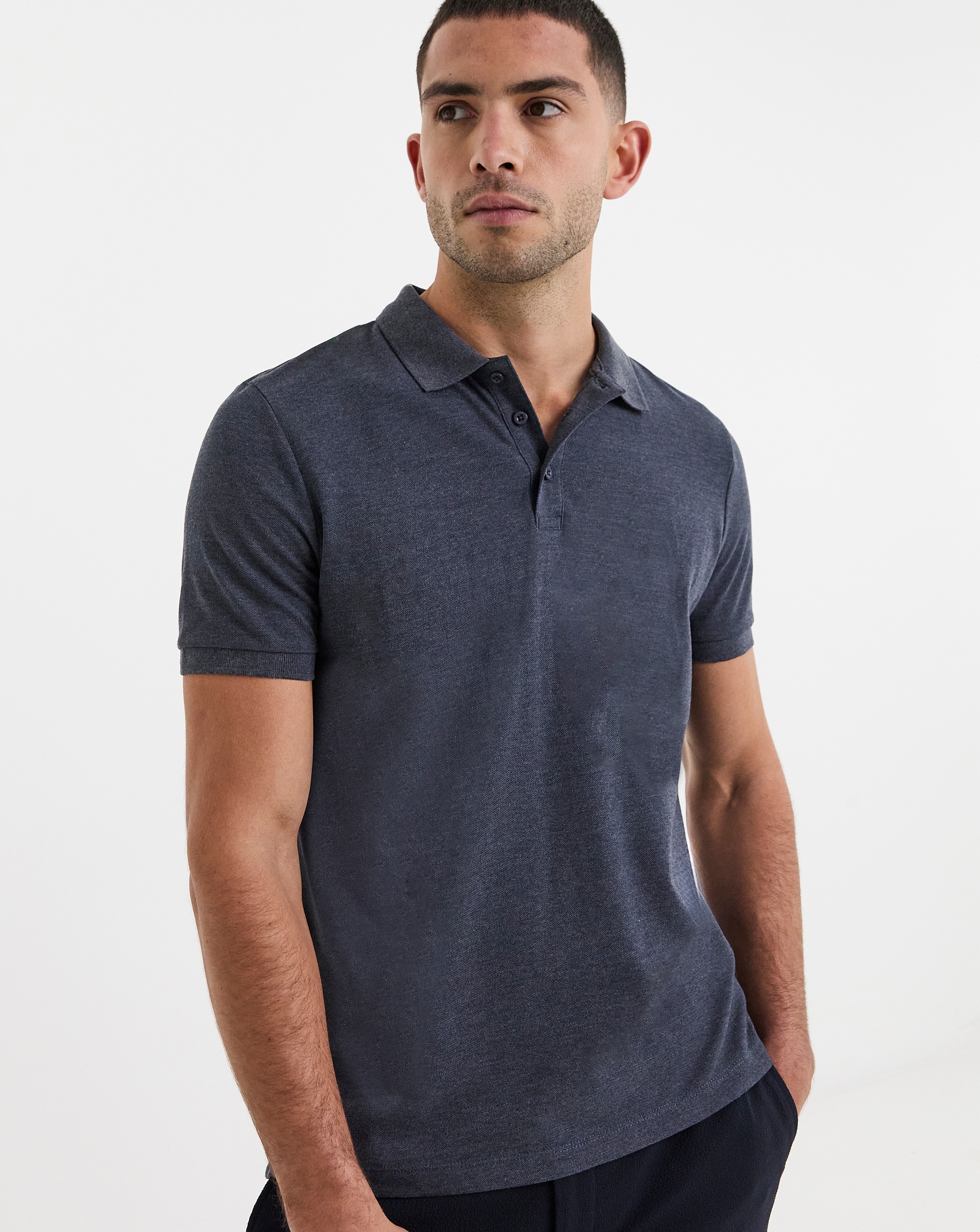 Pure Cotton Marl Pique Polo