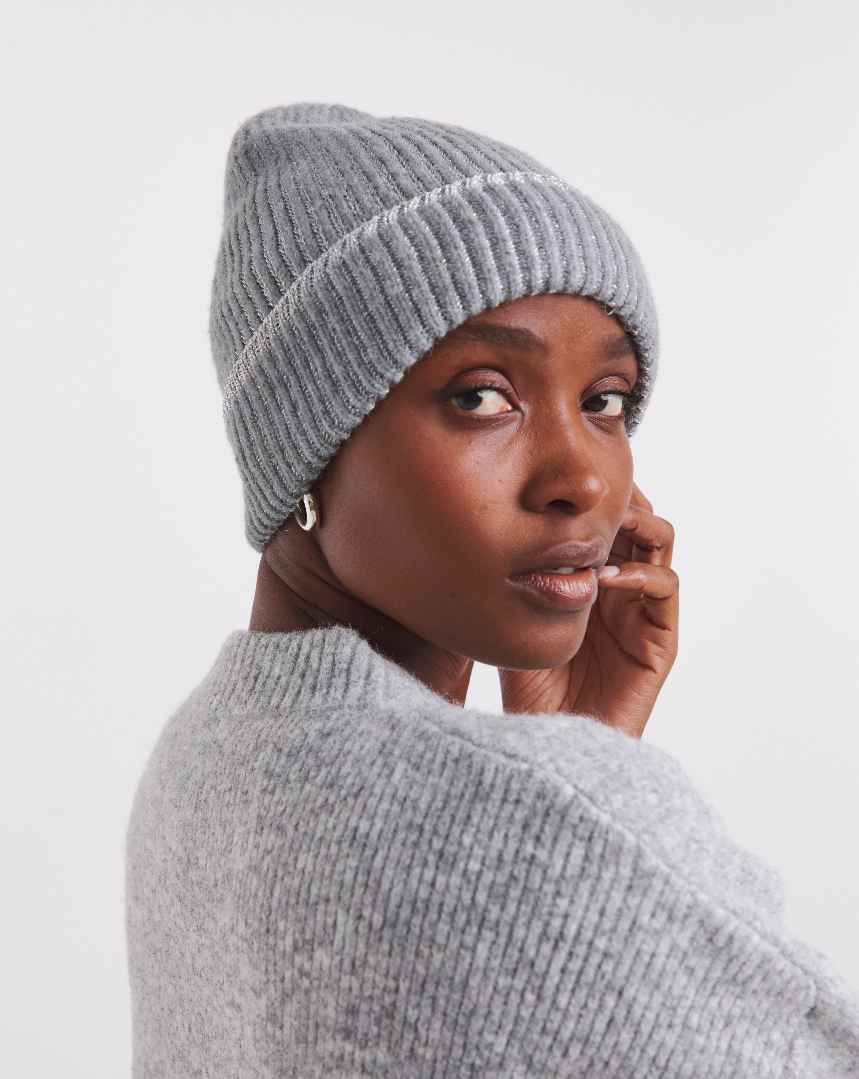 Lurex Ribbed Beanie