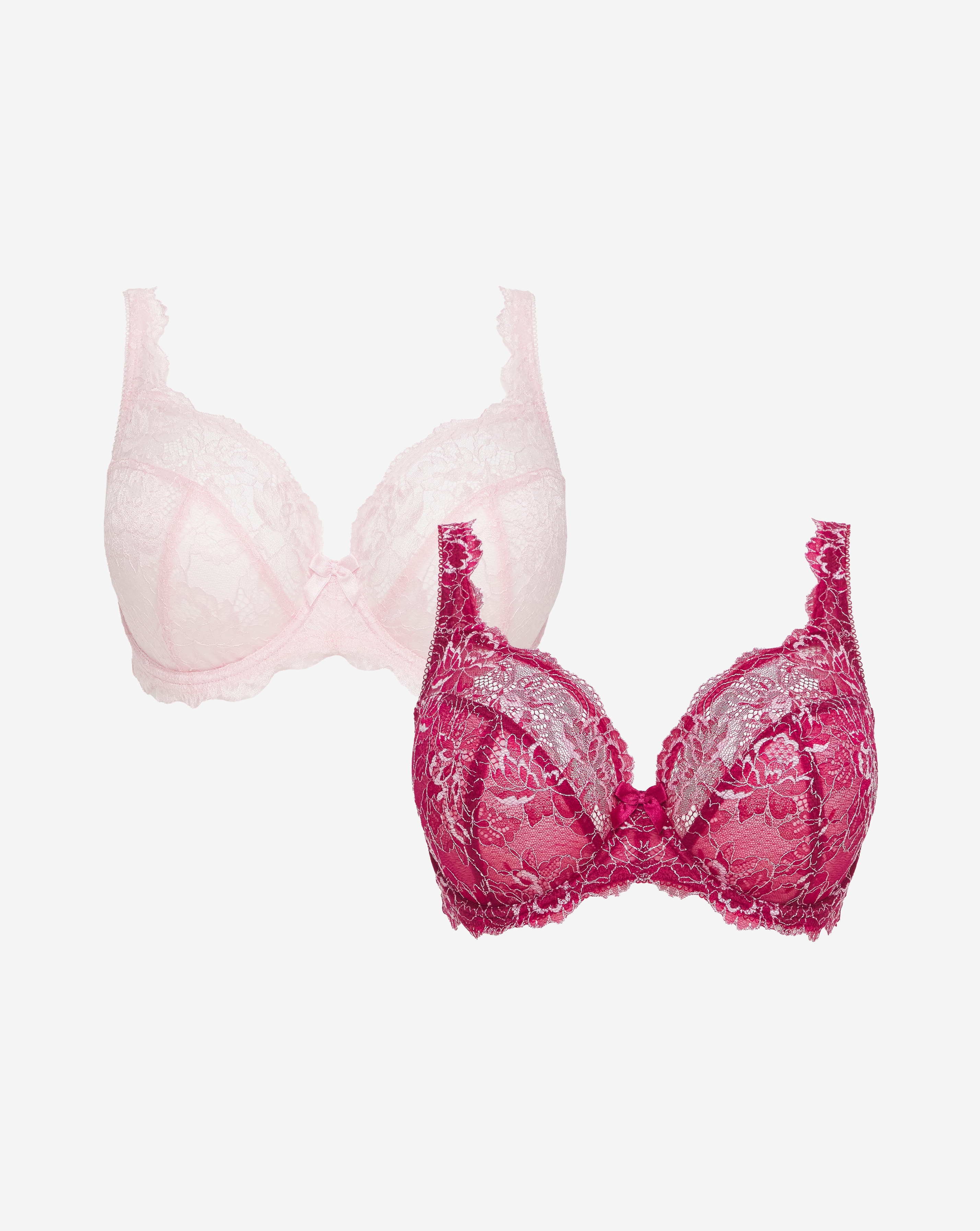 2 Pack Ella Lace Full Cup Wired Bras