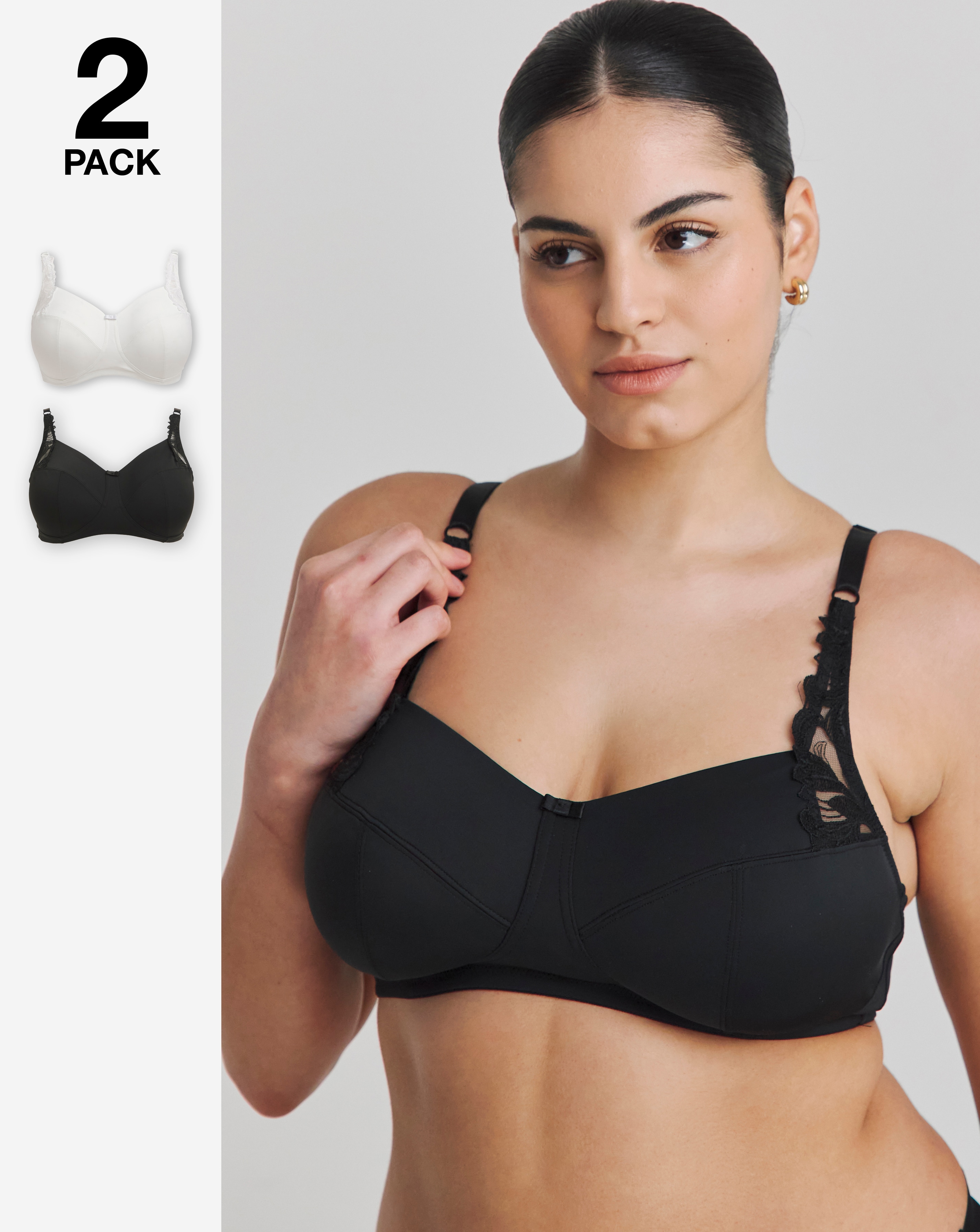 2 Pack Flora Non Wired Bras