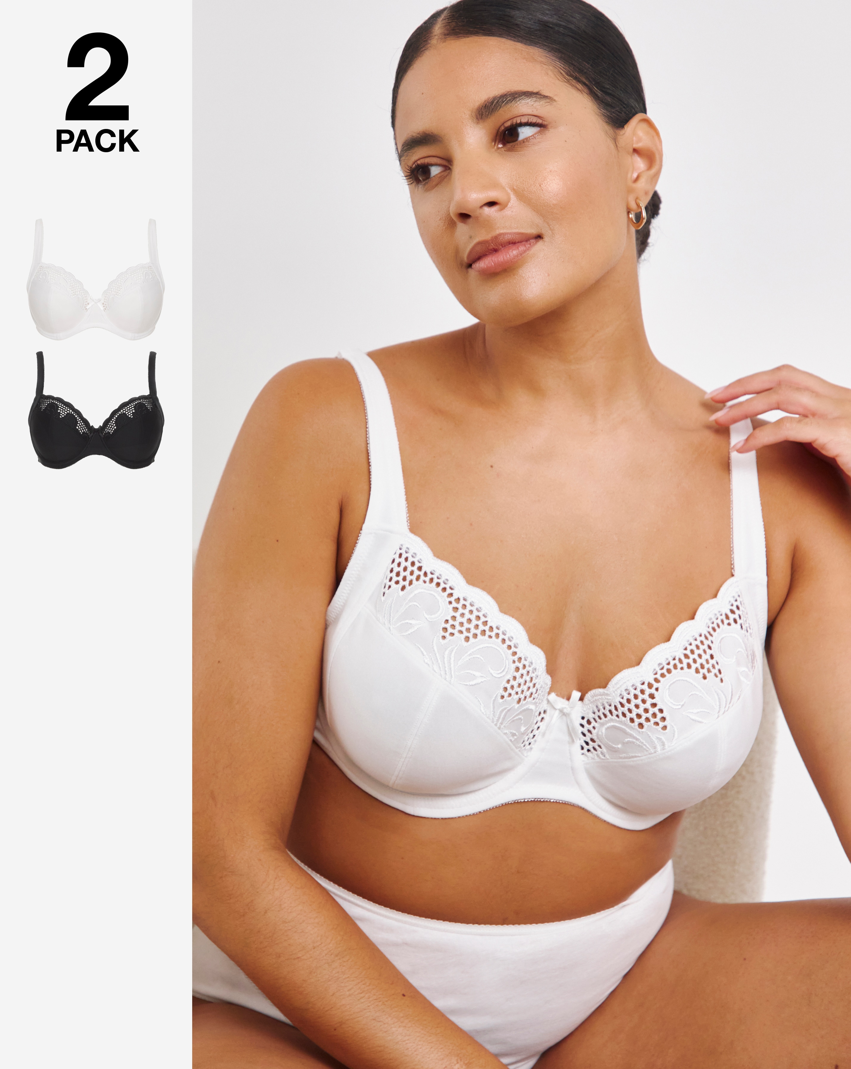 2 Pack Elana Full Cup Bras