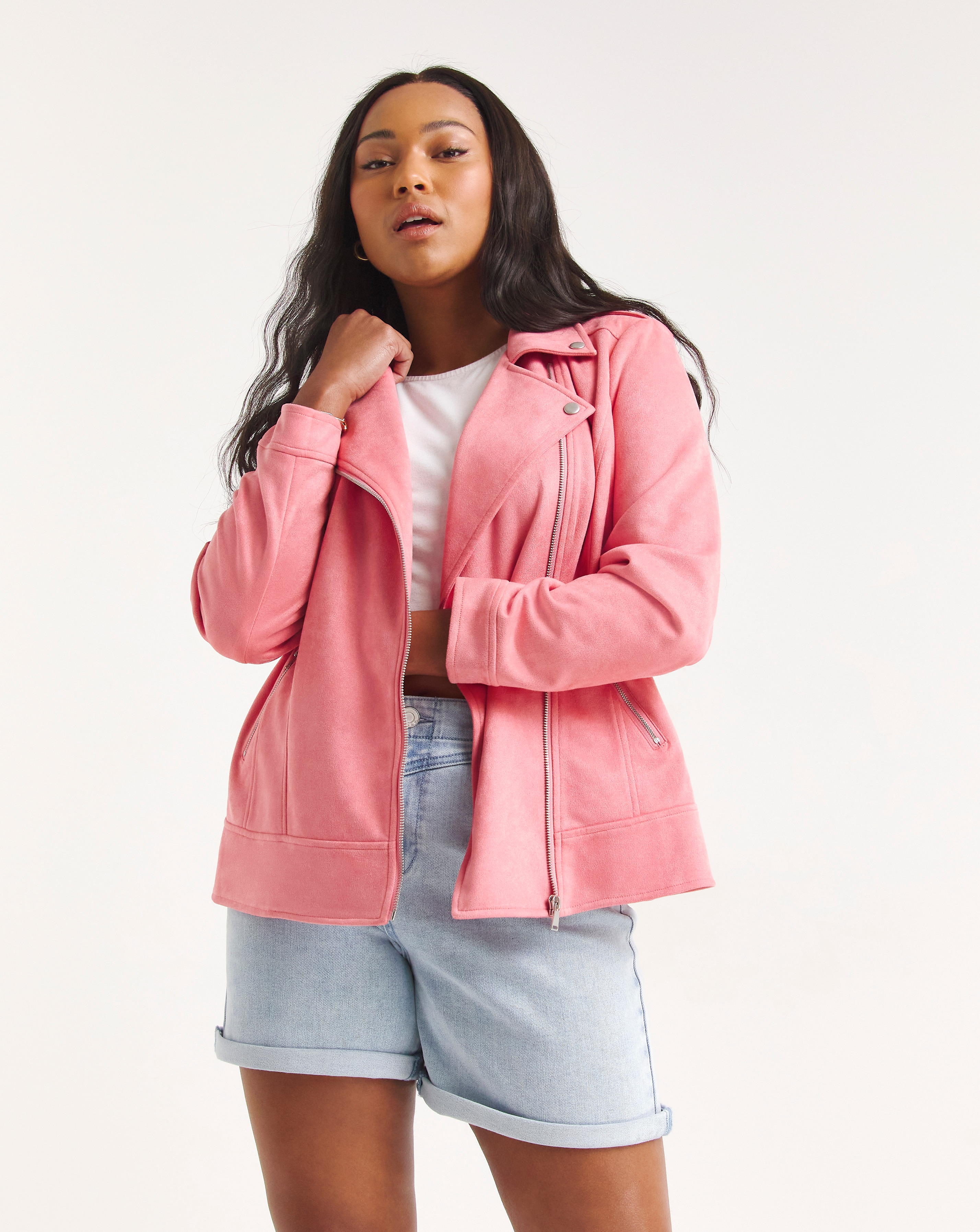 Suede biker shorts sales