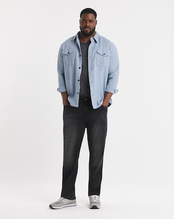 D555 Big & Tall Benson Tapered Fit Stretch Jeans - Grey Stonewash