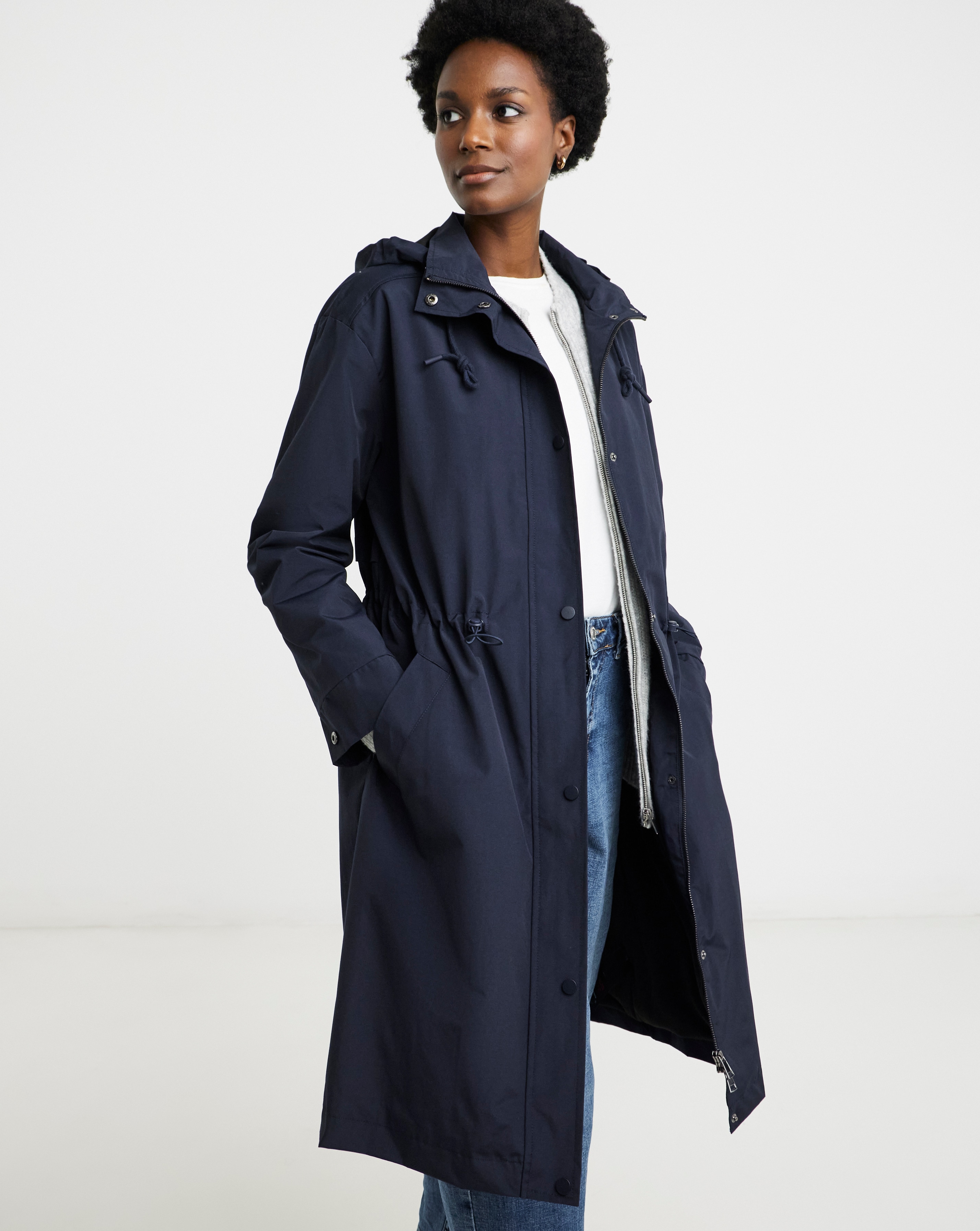 New In - Navy Shower Resistant Raincoat