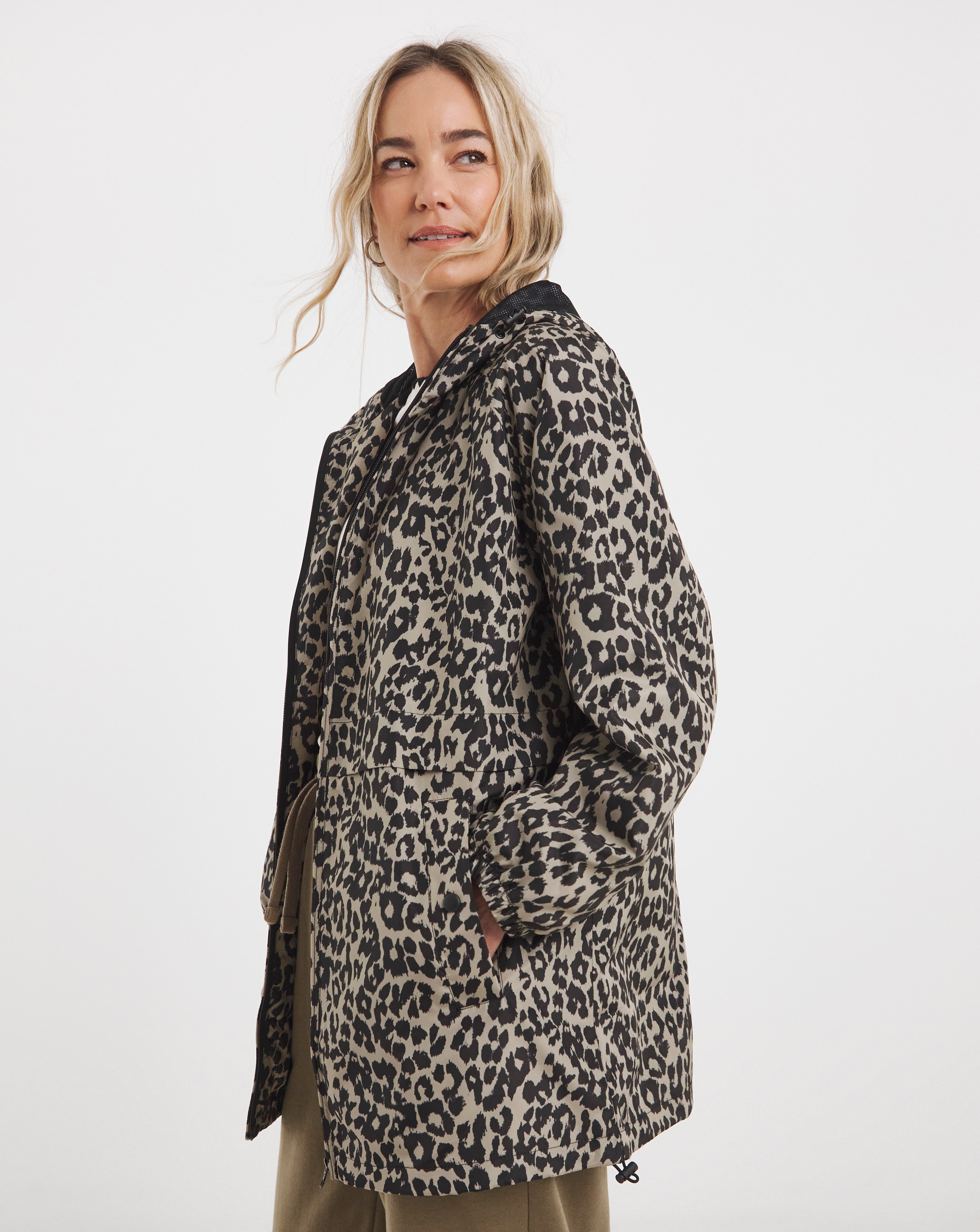 Leopard Short Lightweight Raincoat