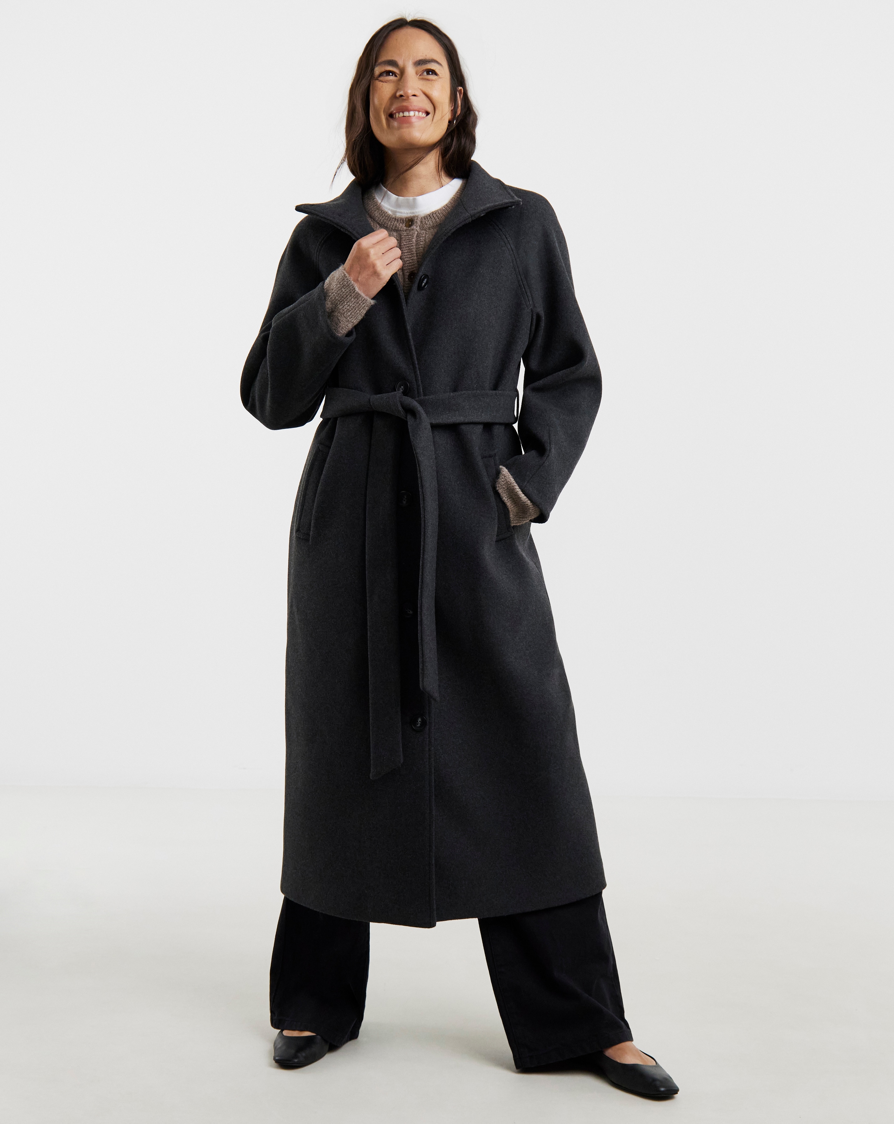 New In - Funnel Neck Longline Coat