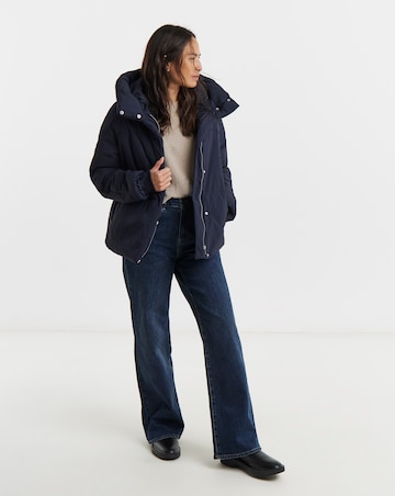 Navy Funnel Neck Padded Ciat