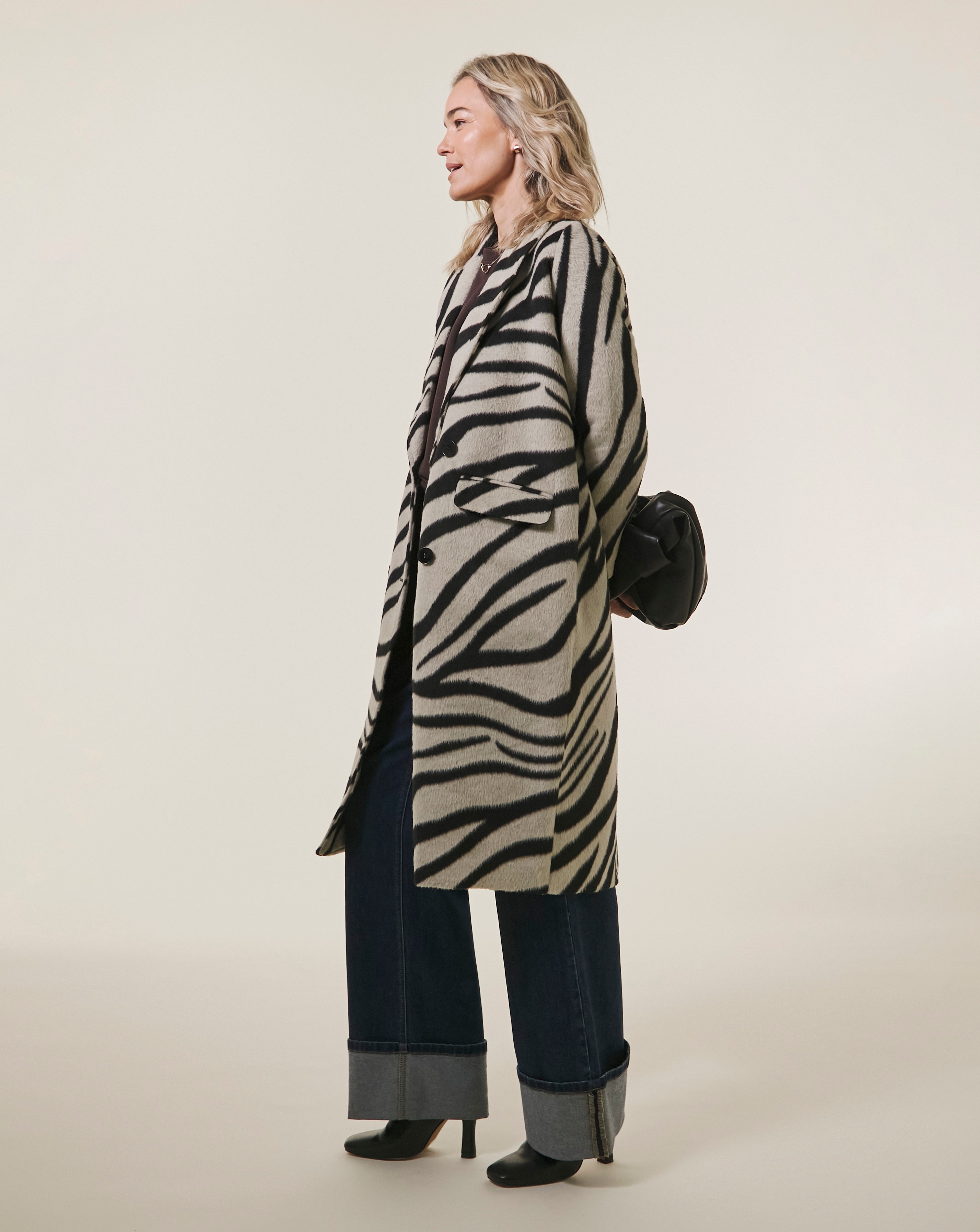 Zebra Printed Longline Coat
