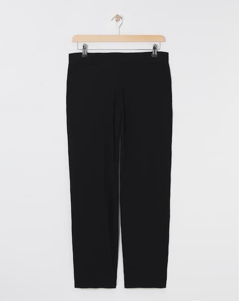 Black Jersey Straight Leg Trousers