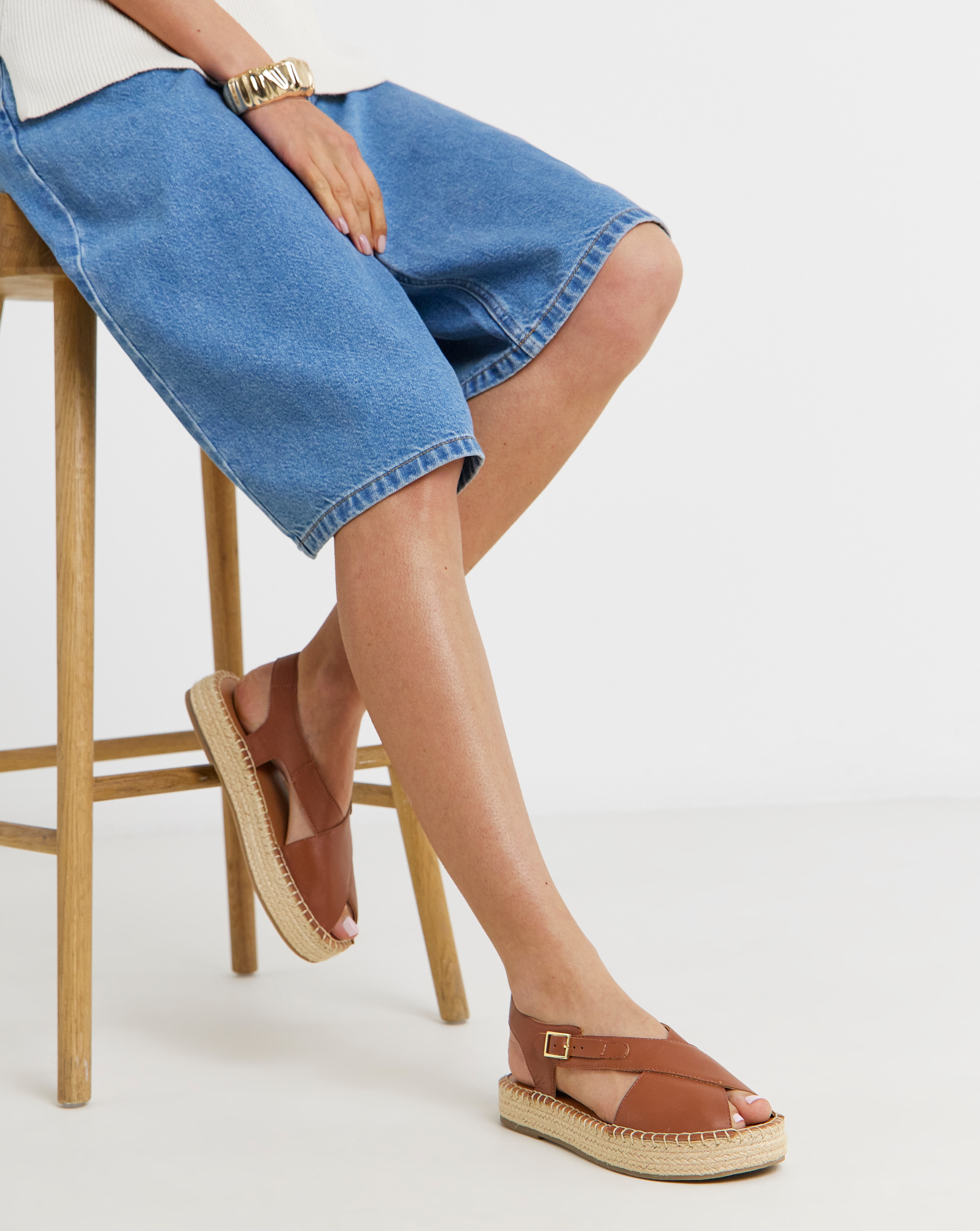 Peep Toe Espadrille Sandal Ex Wide