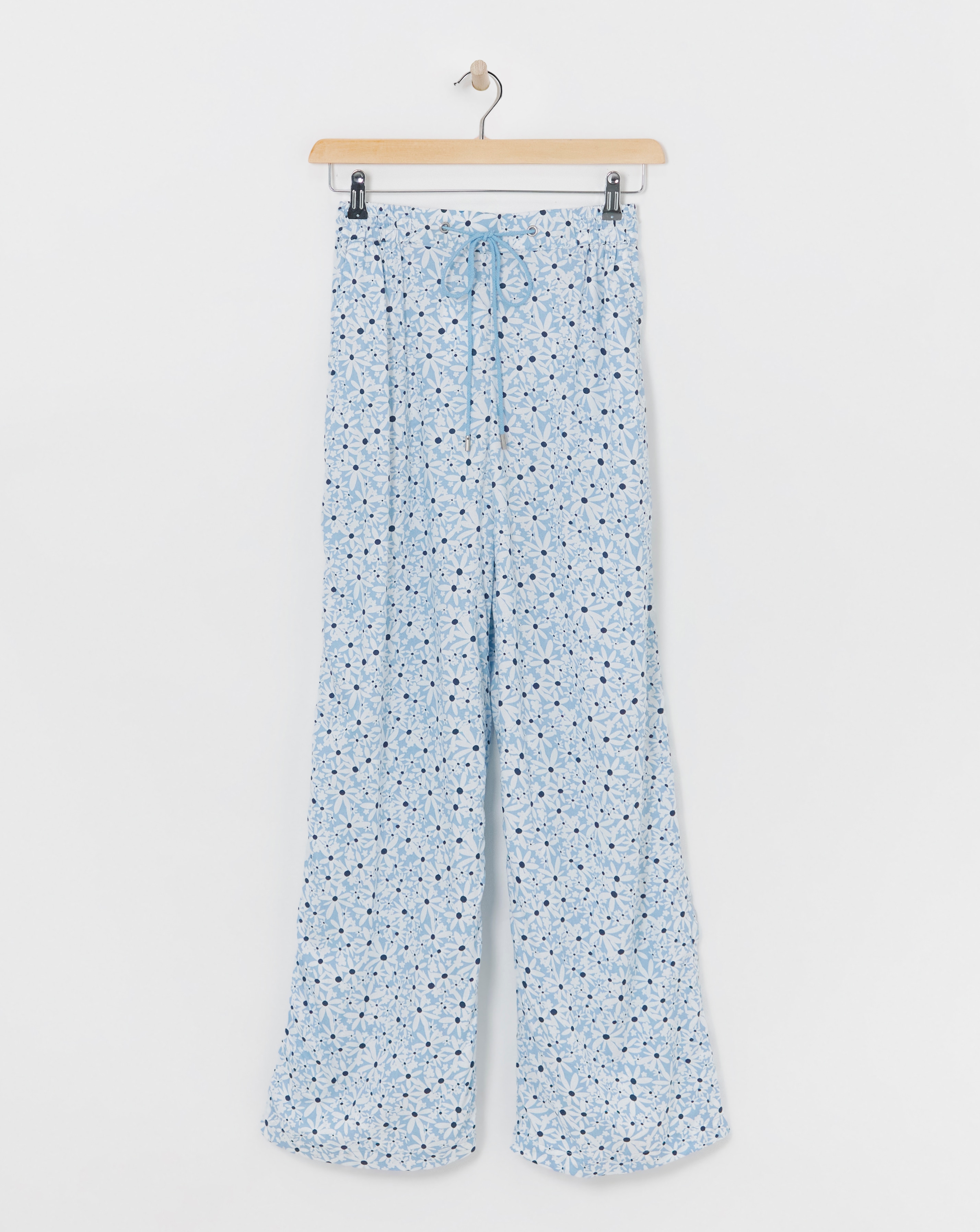 Spun Viscose Pull On Wide Leg Trousers