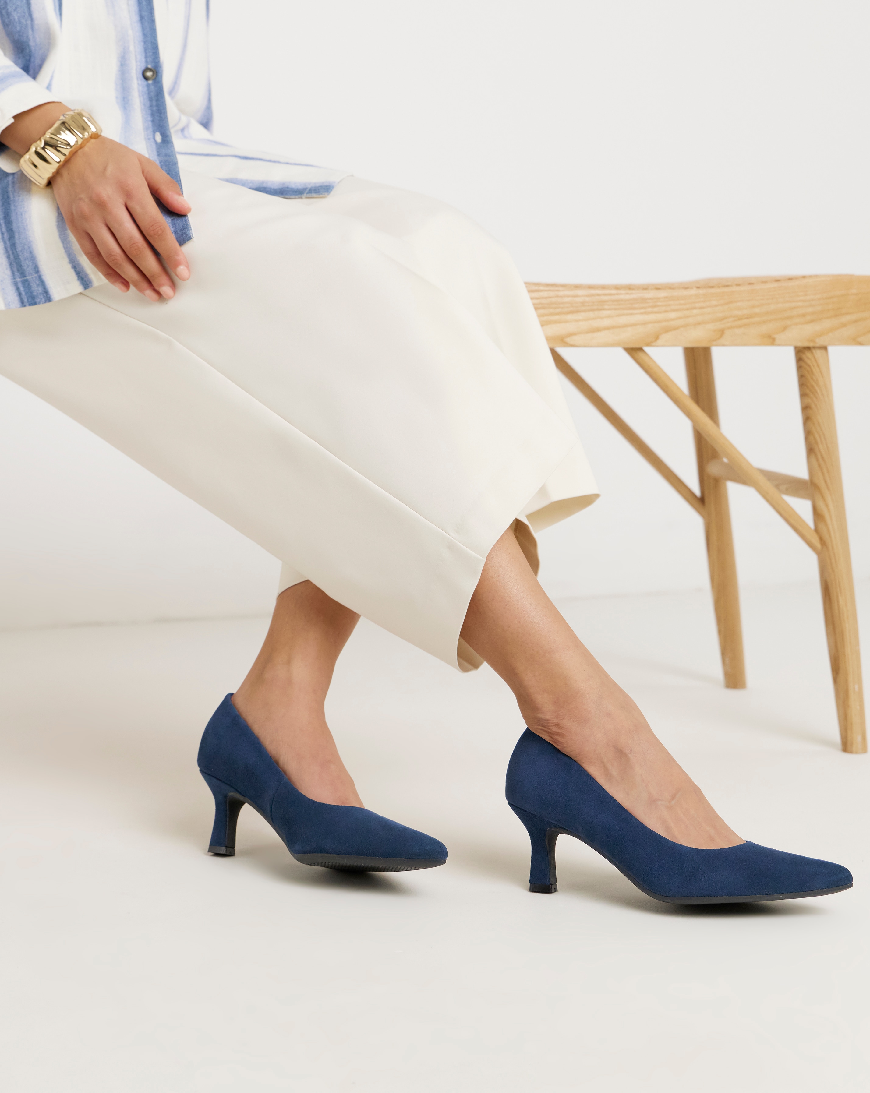 New In - Pointed Toe Kitten Heel Shoe Wide