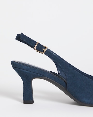 Verona Suede Pointed Toe Slingback Heels - Extra Wide Fit (EEE)