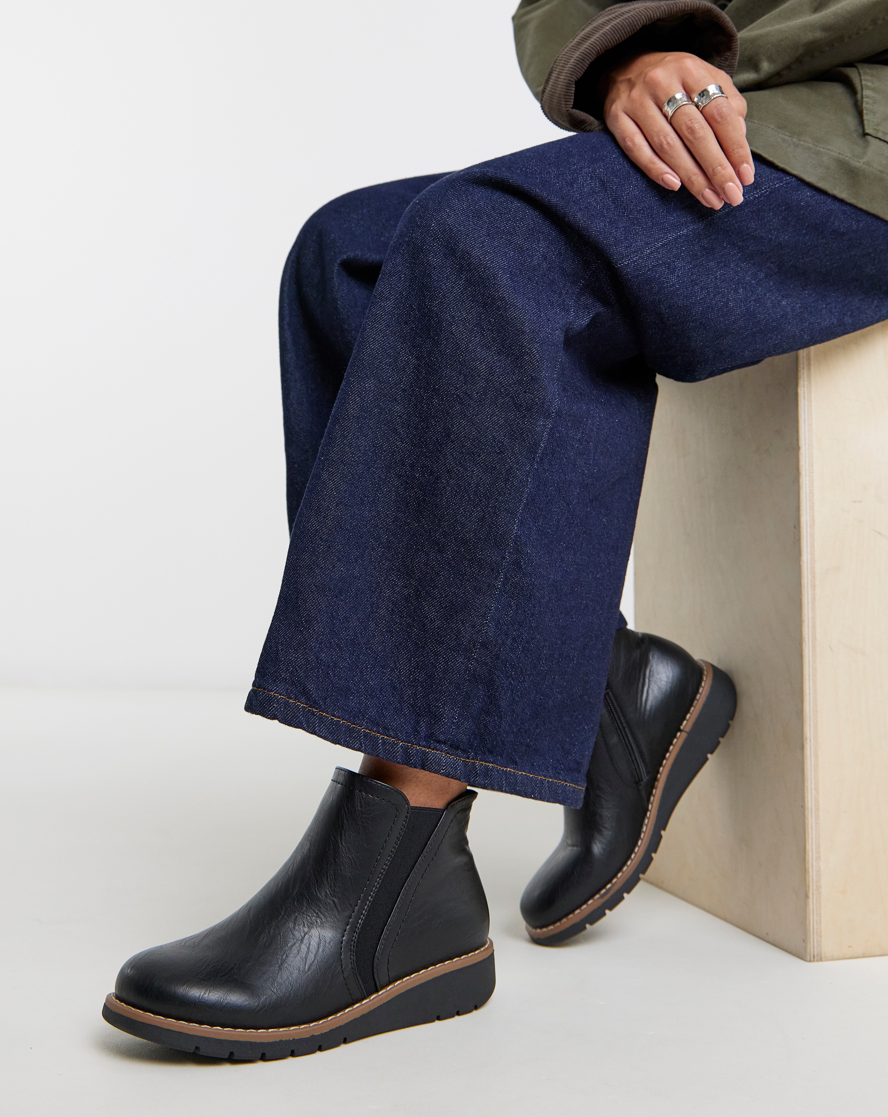 Low Wedge Chelsea Boot Wide