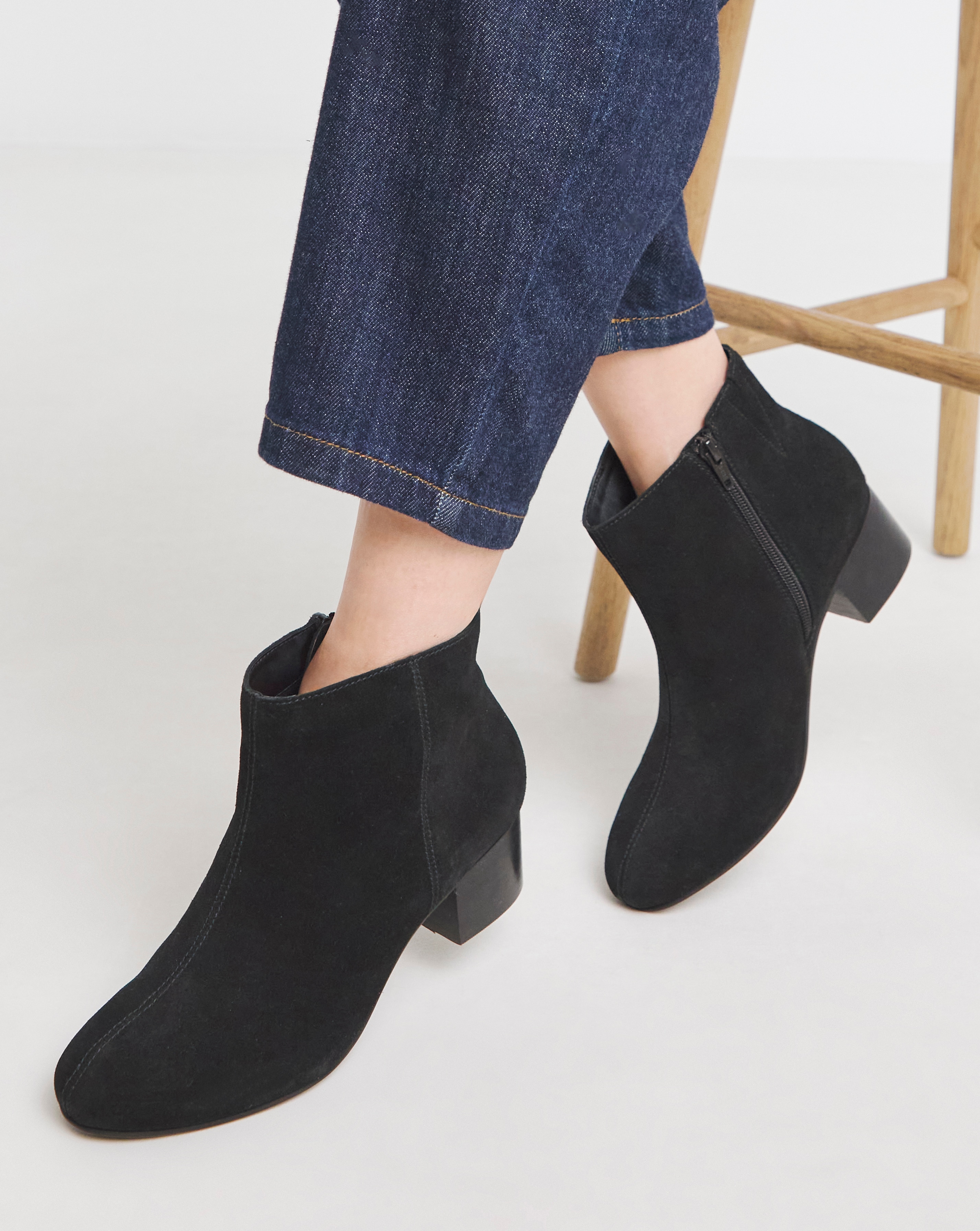 Low Block Heel Ankle Boot E Fit