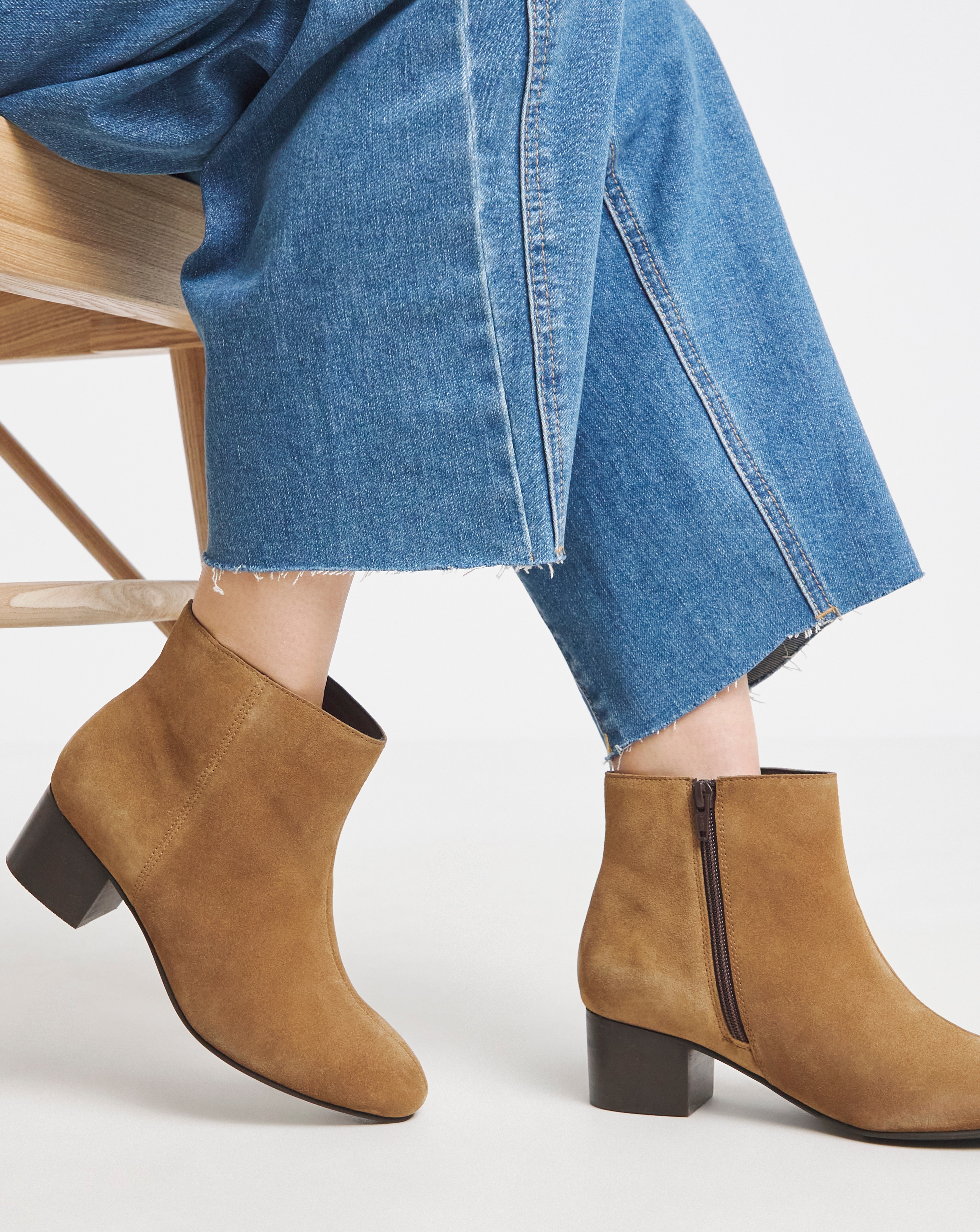 Low Block Heel Ankle Boot E Fit