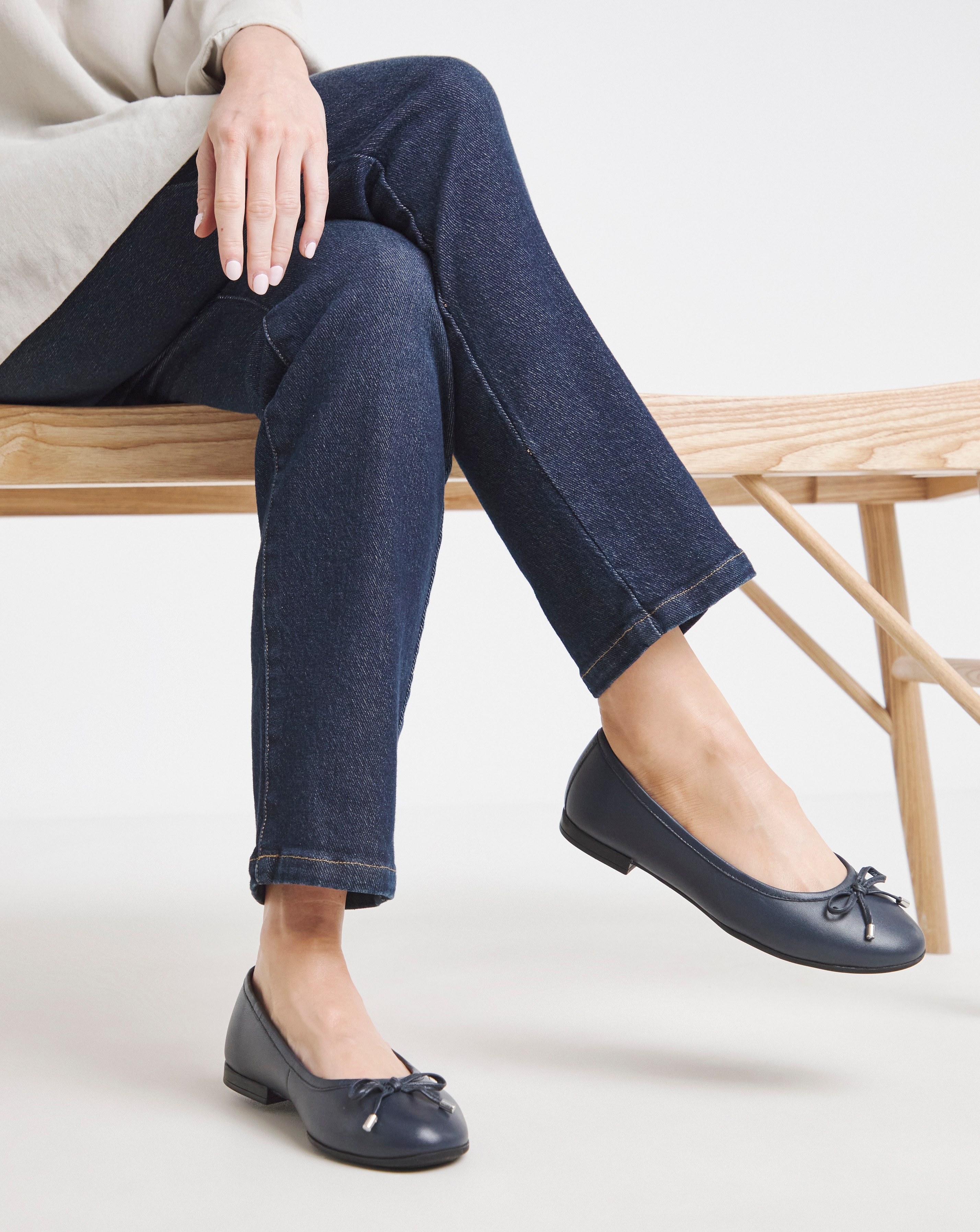 Classic Leather Ballerina Wide