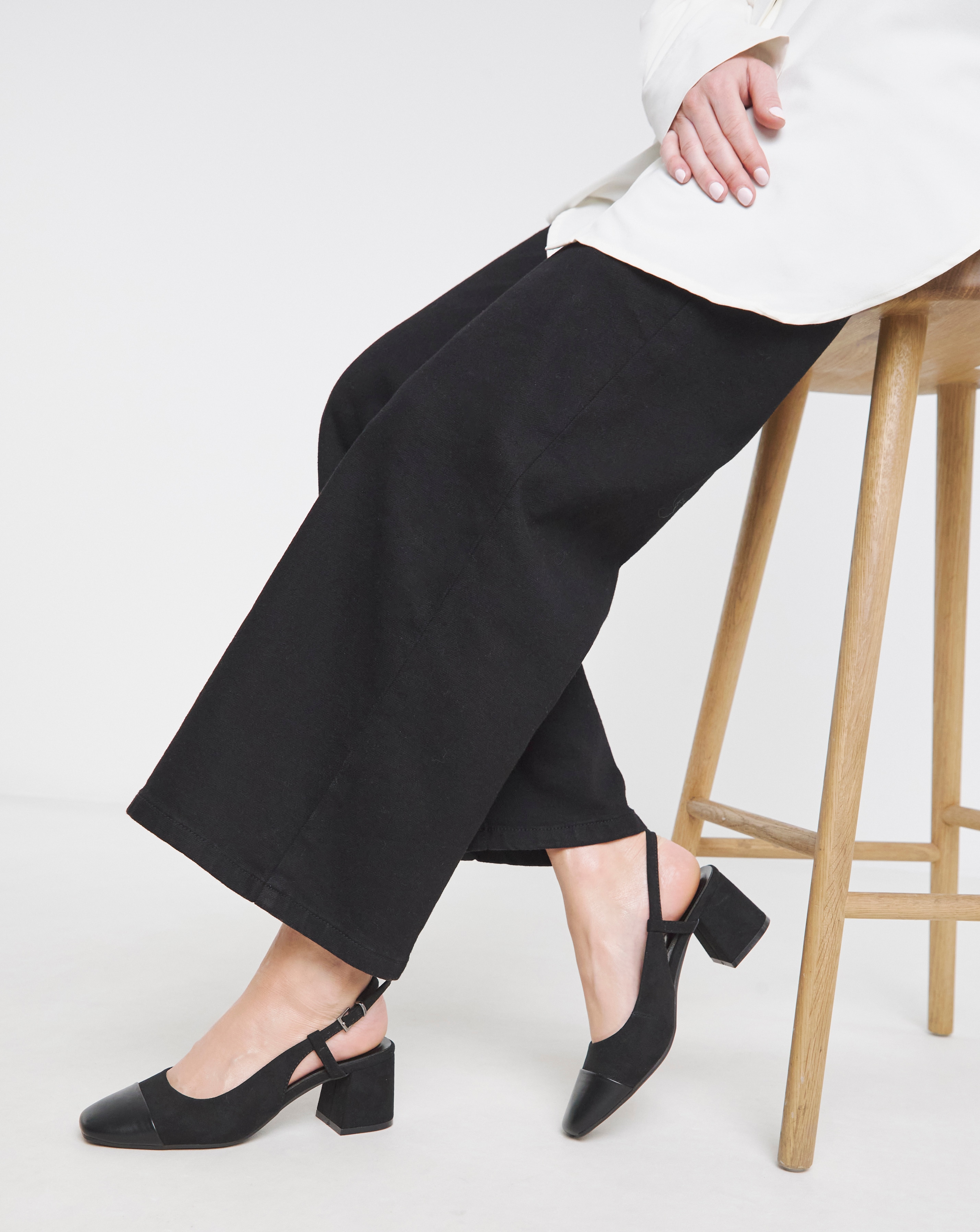 Low Block Heel Slingback Wide