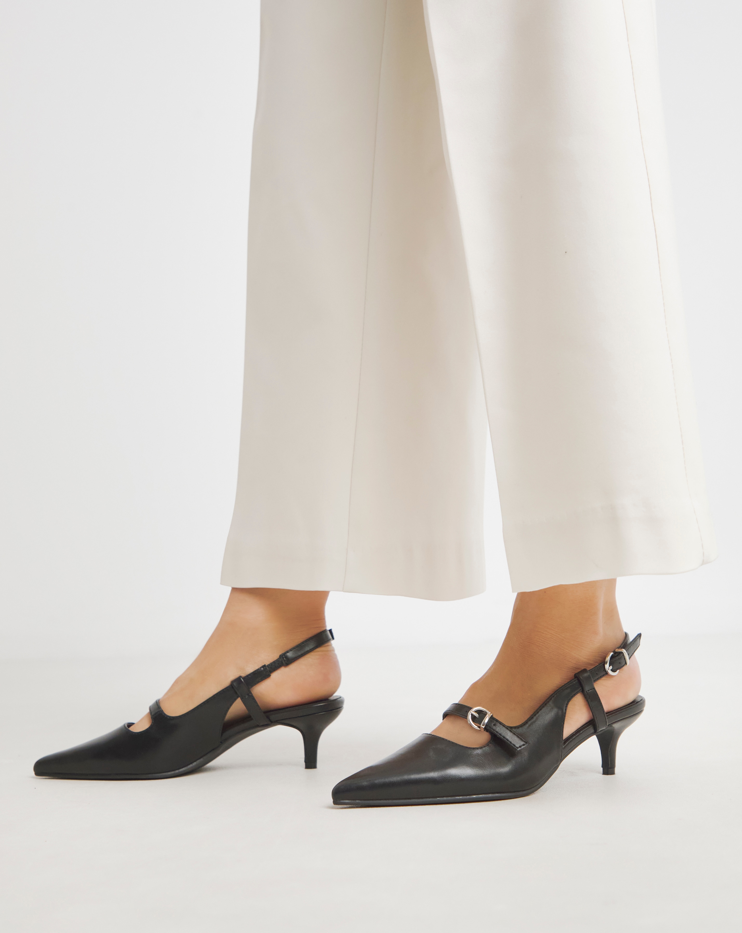 Pointed Slingback Shoes Ex Wide