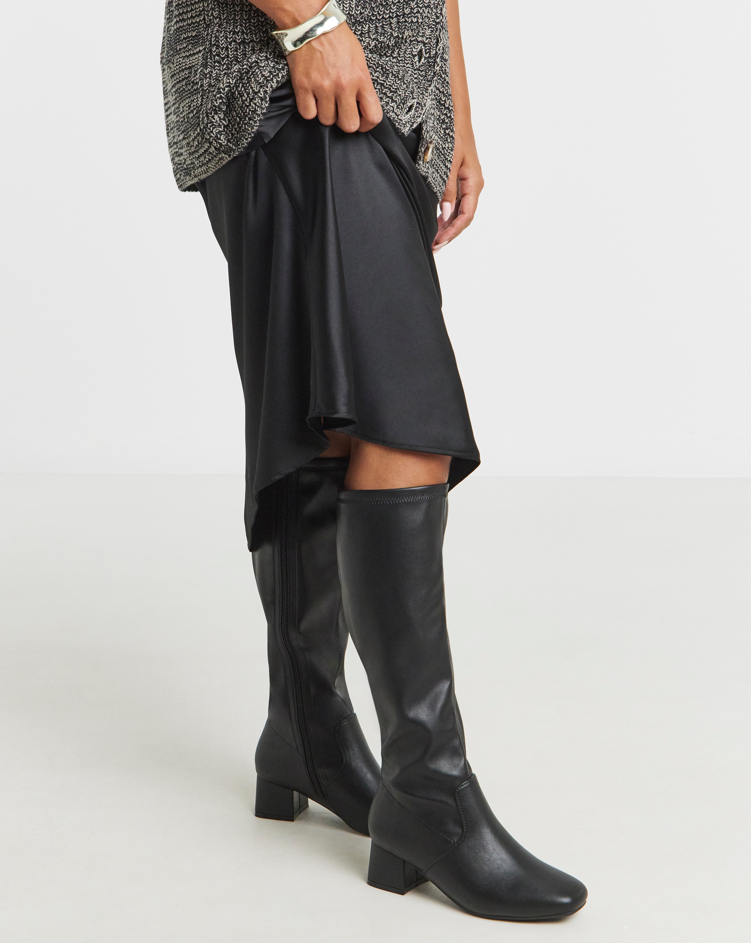 Low Block Heel Knee High Boot EEE C