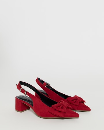 Gianna Low Block Heel Slingback With Bow - Wide Fit (E)