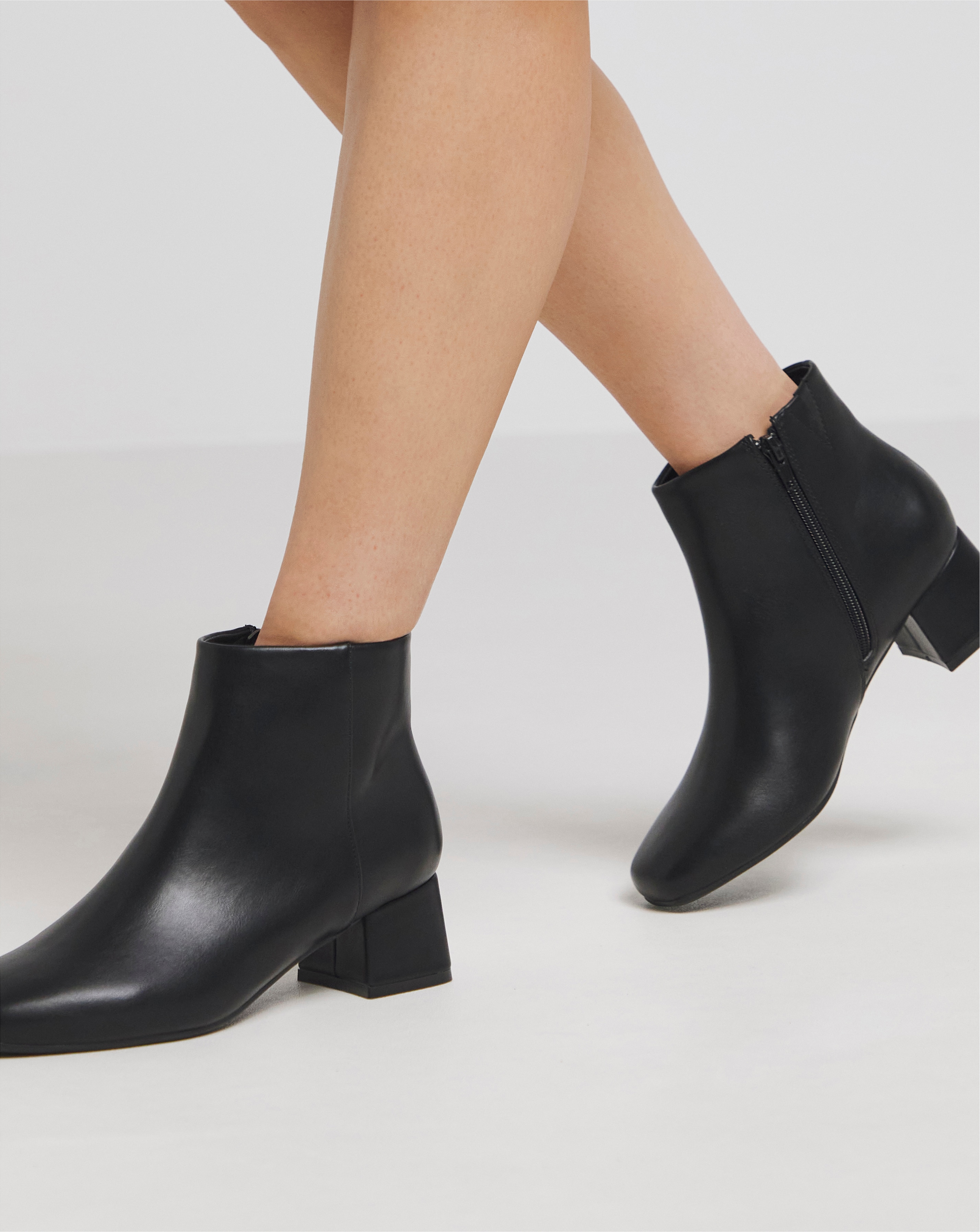 Low Block Heel Ankle Boots Ex Wide Fit