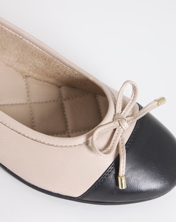 Vine Leather Ballerina With Toe Cap - Extra Wide Fit (EEE)