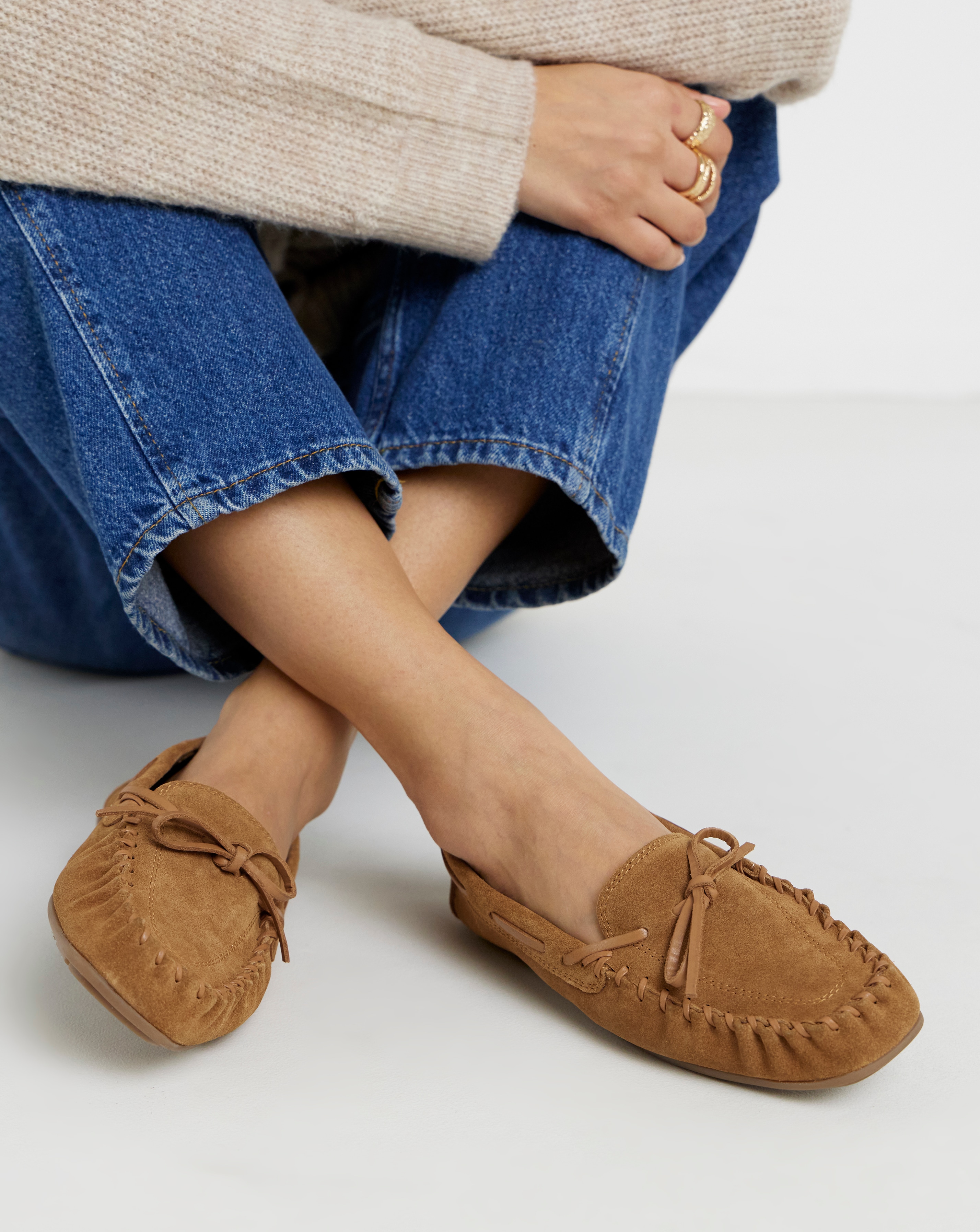 New In - Puckered Whipstitch Loafers Ex Wide
