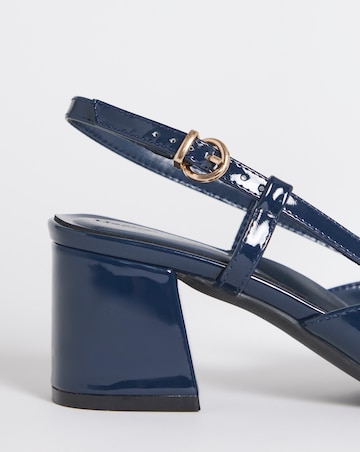 Luella Heeled Slingbacks With Buckle Trim - Wide Fit (E)