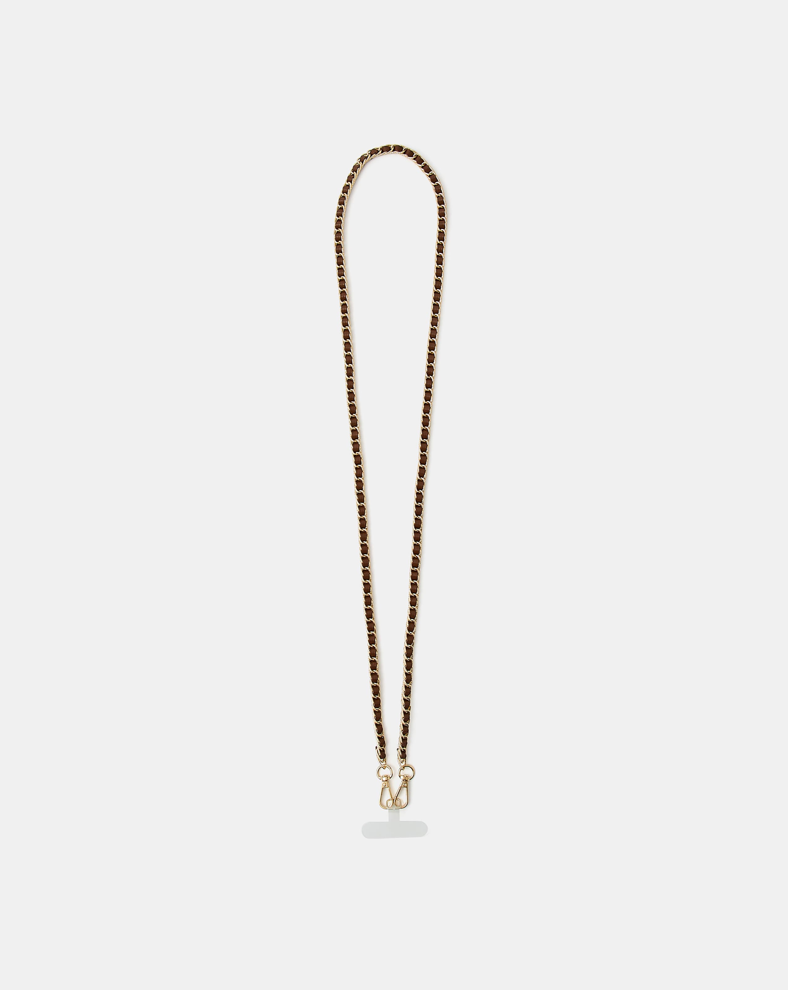 Accessorize Leather Chain Phone Strap