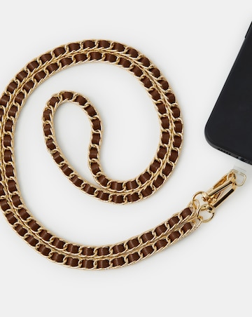 Accessorize Leather Chain Phone Strap