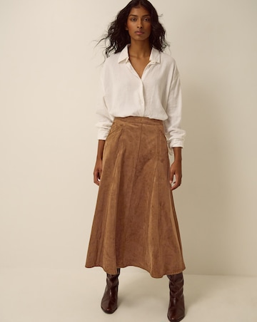 Monsoon Josie Faux Suede Midi Skirt