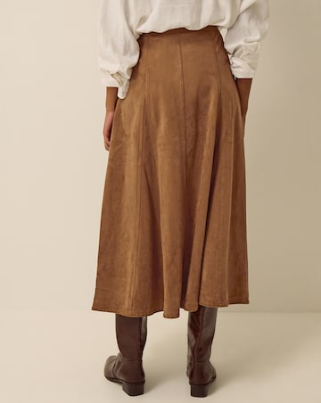 Monsoon Josie Faux Suede Midi Skirt