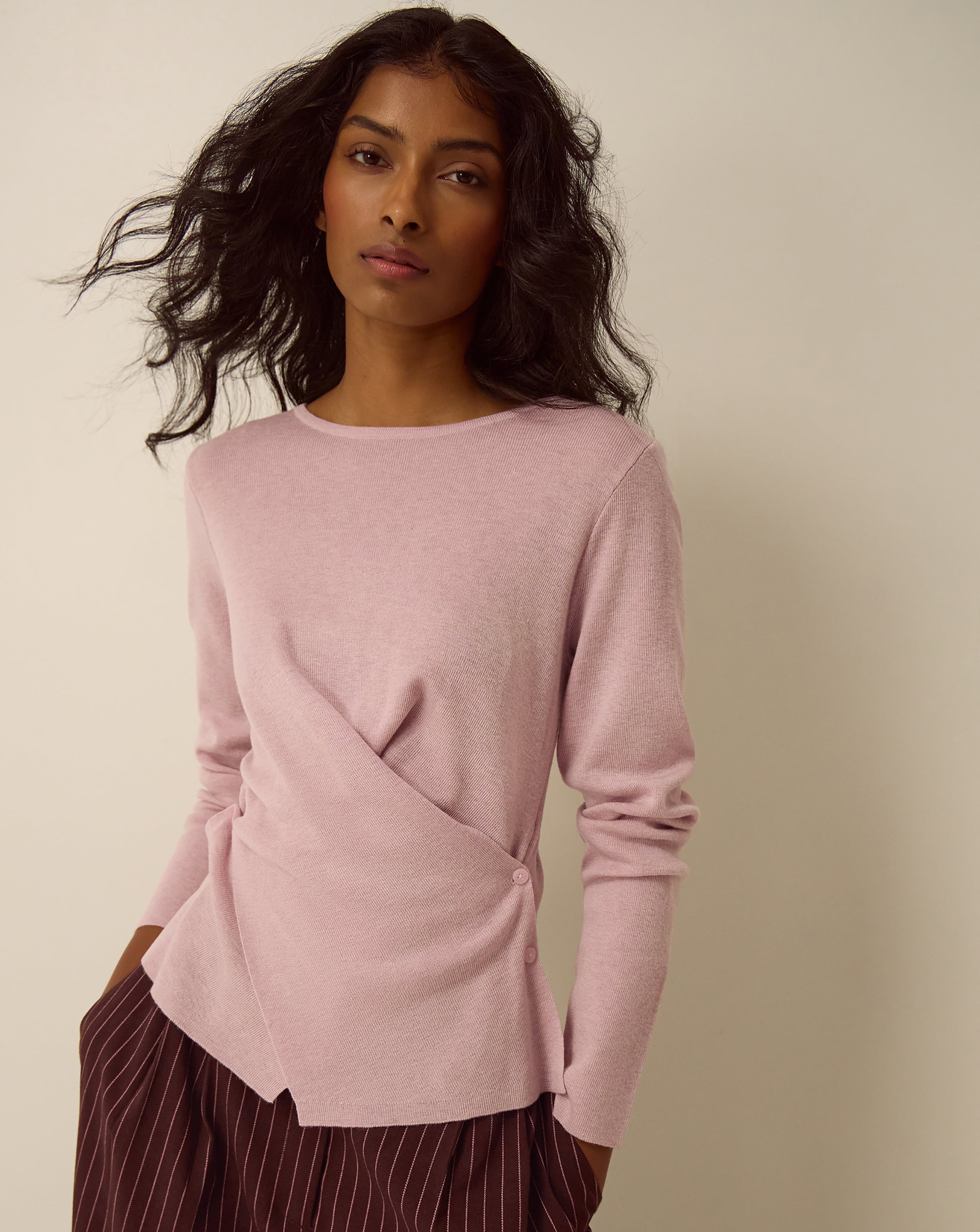 Monsoon Dora Drape Knitted Top