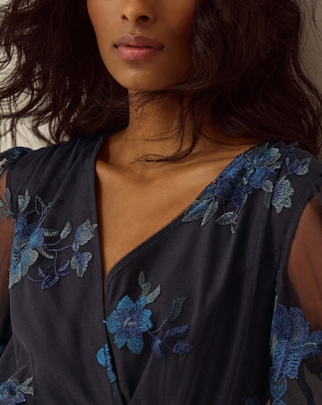 Monsoon Charlotte Floral Mesh Midi Dress
