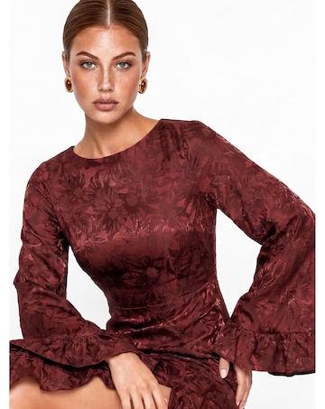 Maya Deluxe Floral Satin Maxi Dress