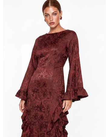 Maya Deluxe Floral Satin Maxi Dress