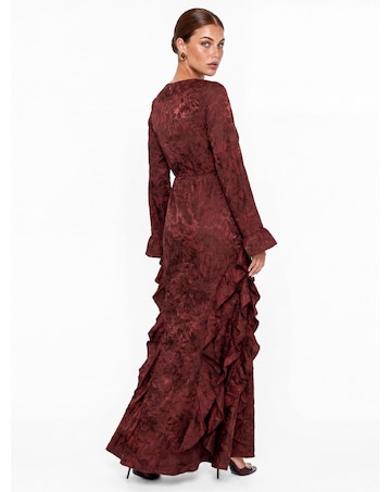 Maya Deluxe Floral Satin Maxi Dress