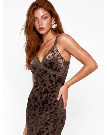 Maya Deluxe Floral Velvet Maxi Dress