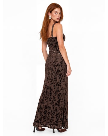 Maya Deluxe Floral Velvet Maxi Dress