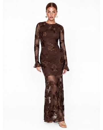 Maya Deluxe Floral Mesh Maxi Dress