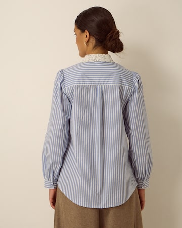 Monsoon Quinn Lace Collar Stripe Shirt