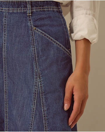 Monsoon Harper Godet Denim Midi Skirt