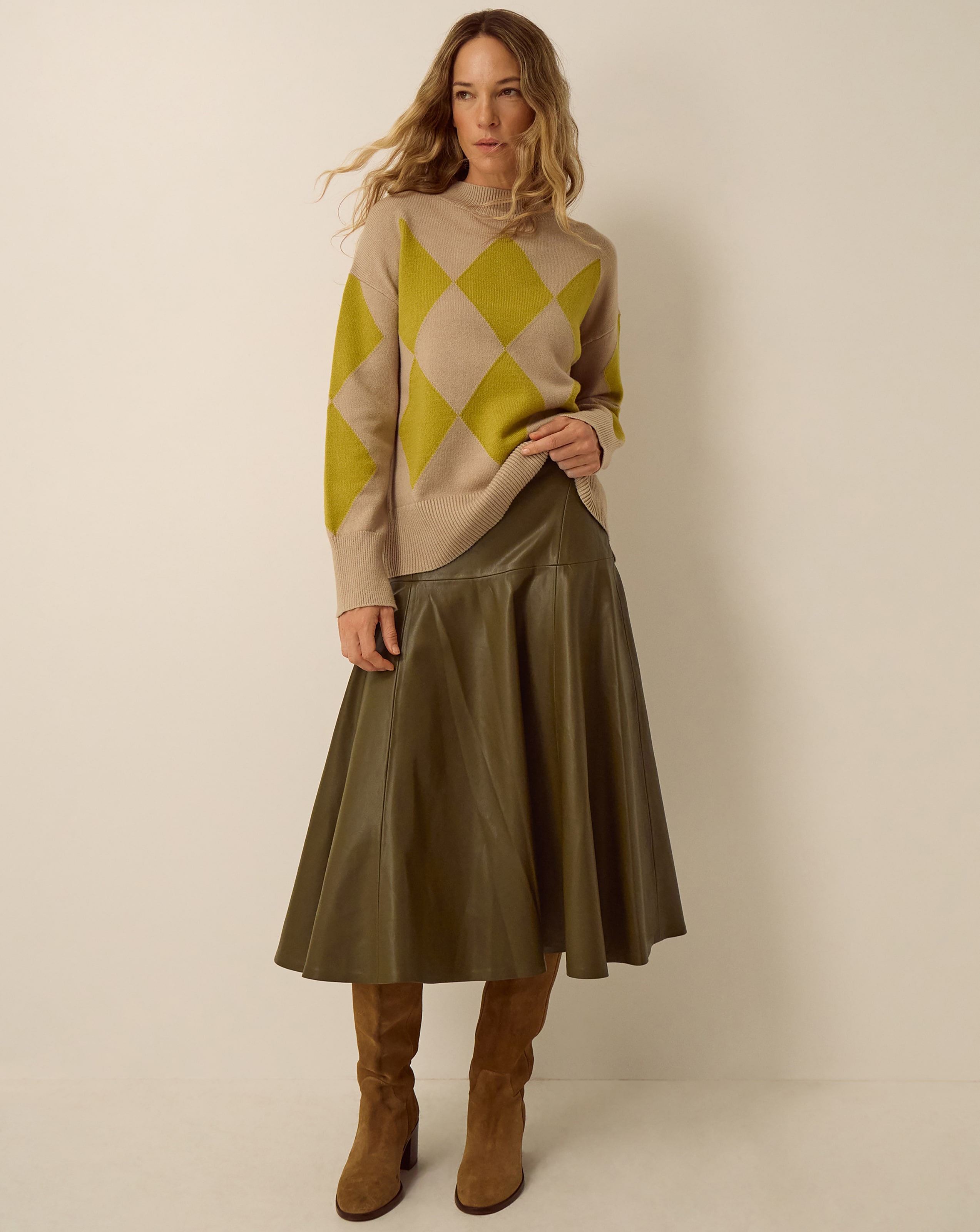 Monsoon Dianne Faux Leather Midi Skirt