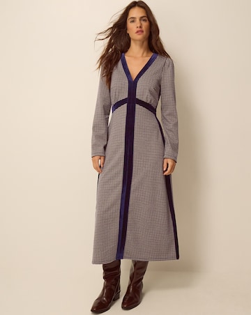 Monsoon Claude Houndstooth Midi Dress