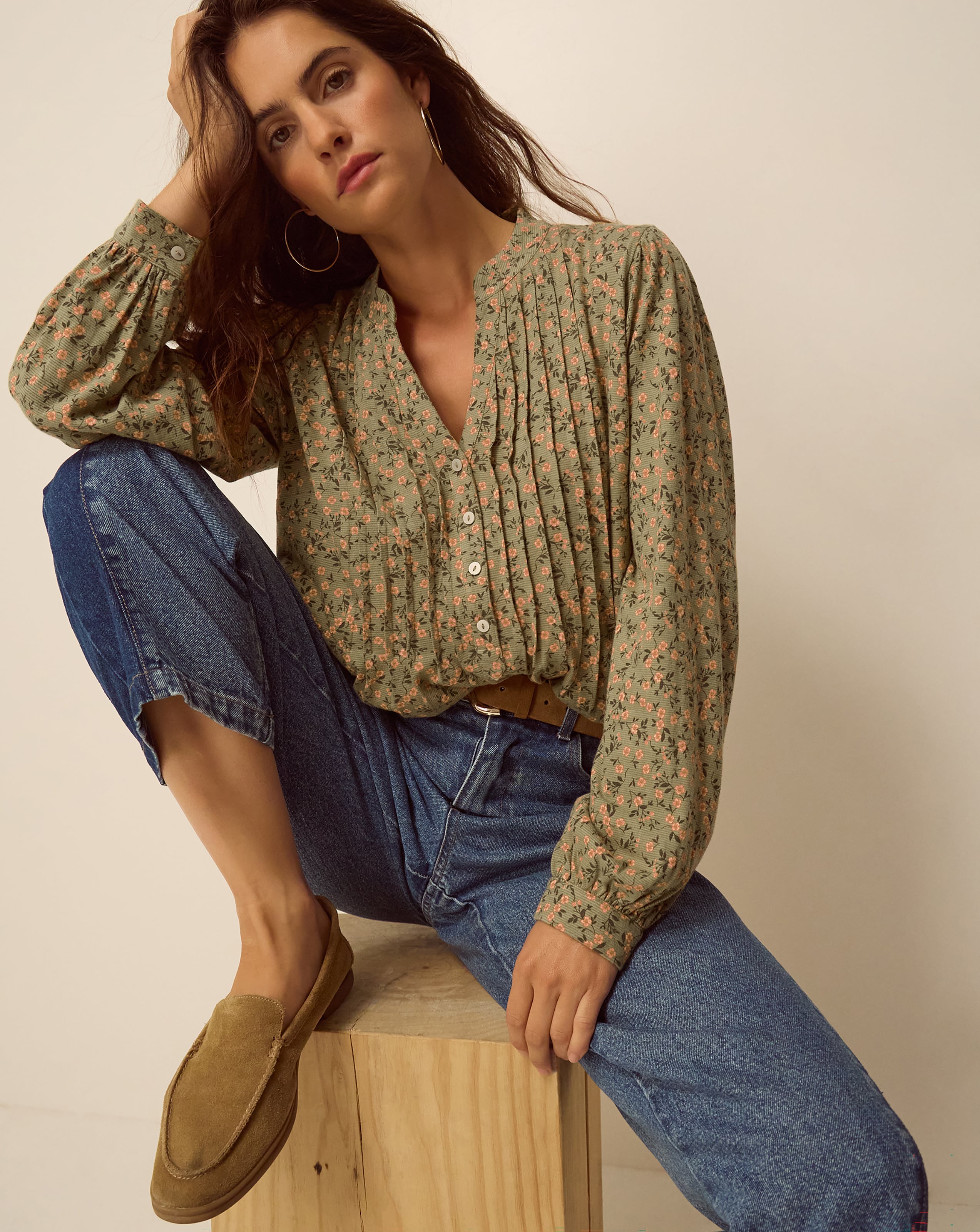 Monsoon Deena Ditsy Floral Jersey Blouse
