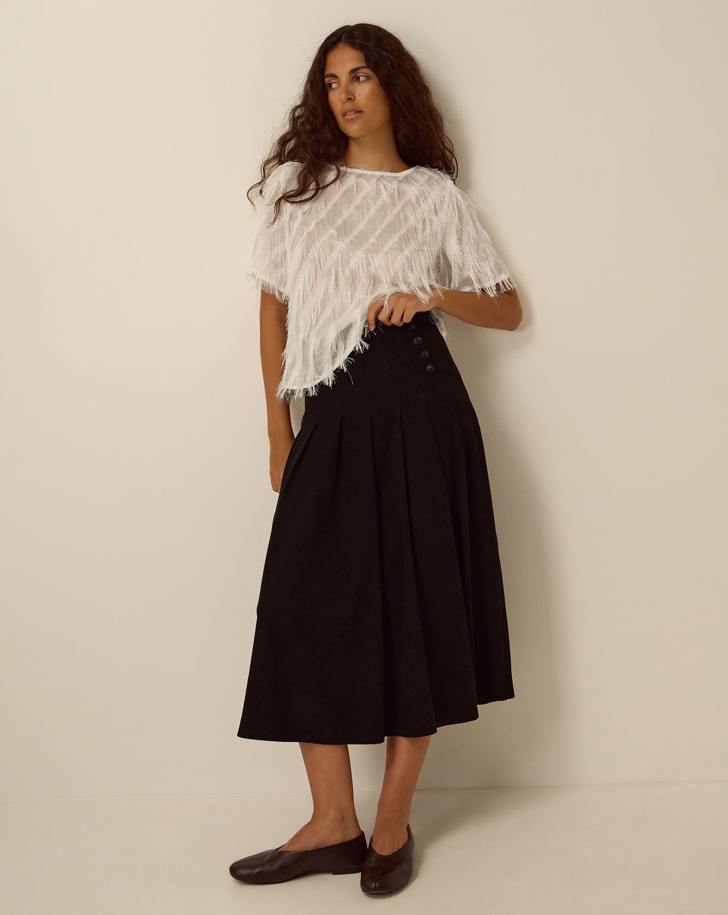 Monsoon Sonja Corduroy Midi Skirt