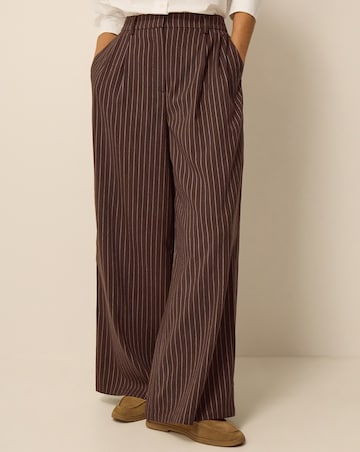 Monsoon Jen Pinstripe Wide Leg Trousers