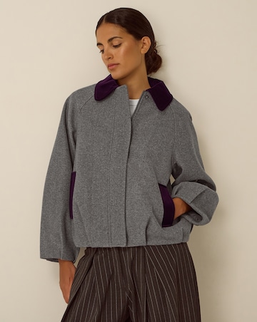 Monsoon Jess Velvet Trim Bomber Jacket